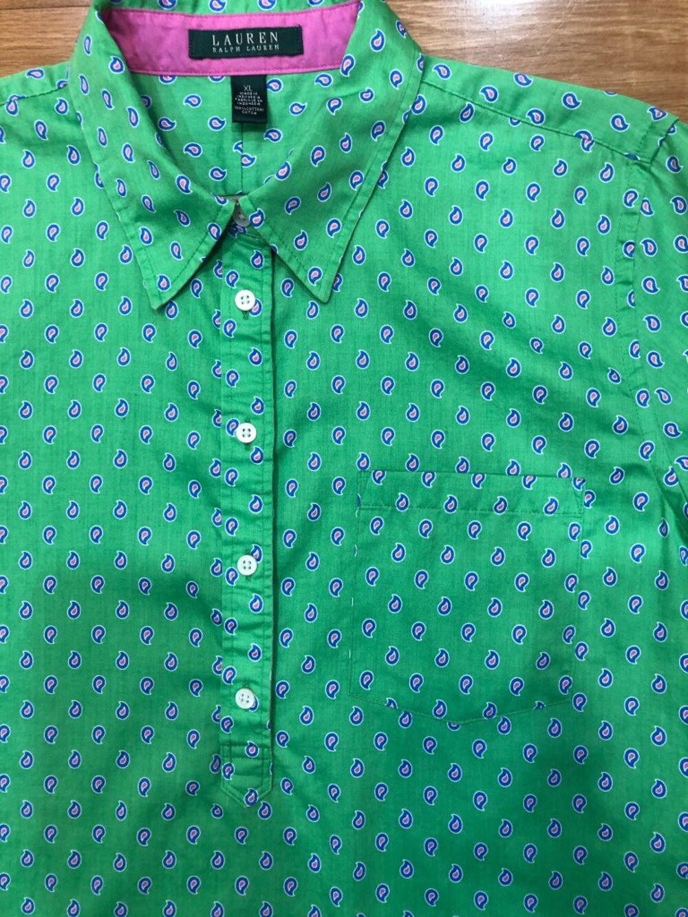 Lauren Ralph Lauren Cotton Green Pullover Polished Preppy Size XL - Picture 4 of 13